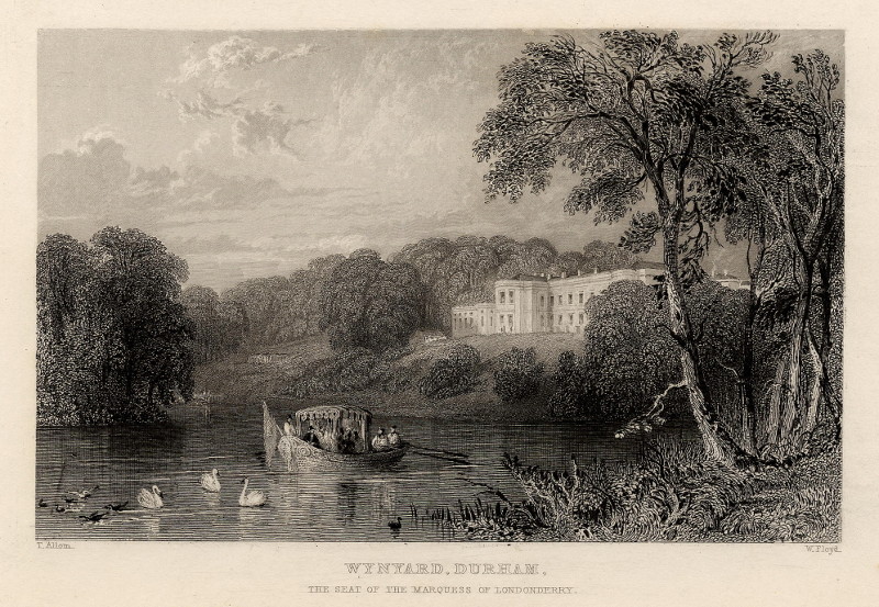 afbeelding van prent Wynyard, Durham, the seat of the Marquess of Londonderry van W. Floyd, T. Allom (Durham)