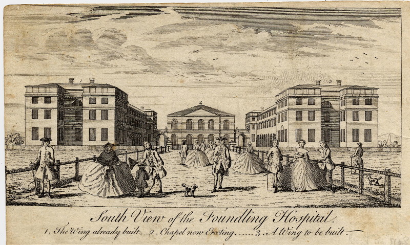 afbeelding van prent South View of the Foundling Hospital van nn (Londen, London)