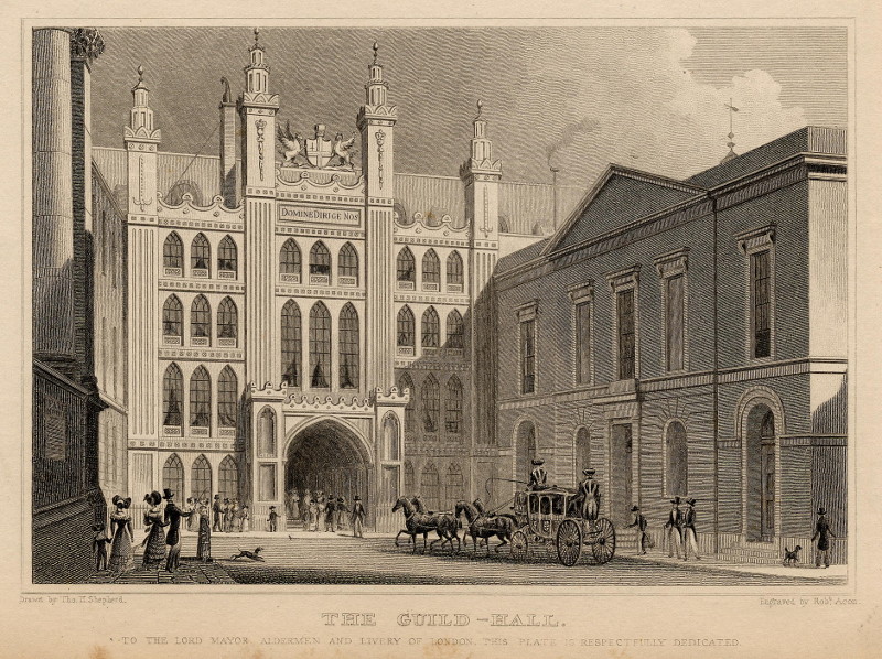 afbeelding van prent The Guild-hall van R. Acon, T.H. Shepherd (Londen, London)