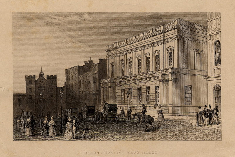 afbeelding van prent The Conservative Club House van nn, naar A.H. Payne (Londen, London)