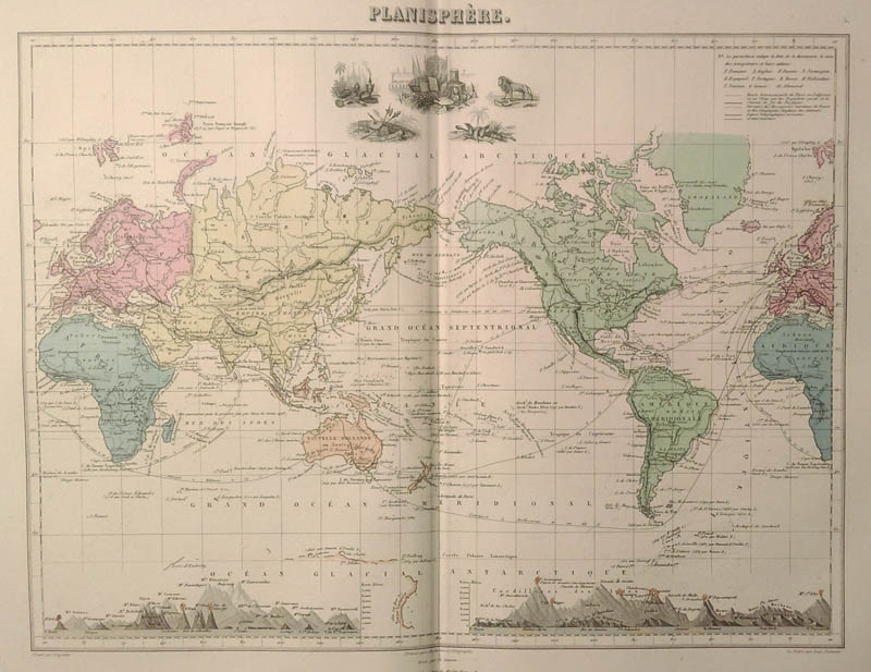 afbeelding van kaart Planisphère van Debuissons, Ch. Lacoste