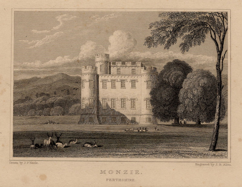 afbeelding van prent Monzie, Perthshire van J.B. Allen, J.P. Neale (Crieff)