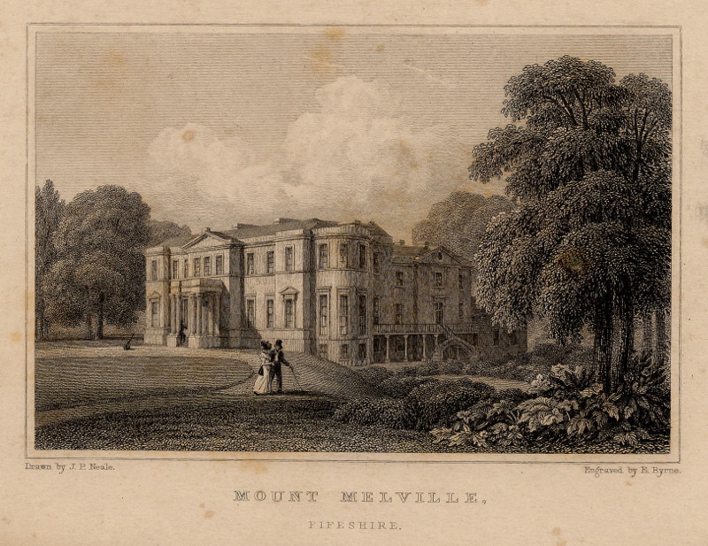 afbeelding van prent Mount Melville, Fifeshire van E. Byrne, J.P. Neale (Fife)