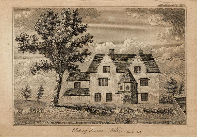afbeelding van prent Oaksey House, Wiltshire van nn (Lambourn)