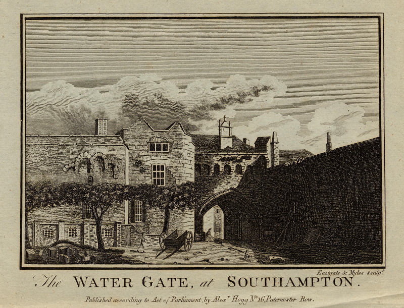 afbeelding van prent The Water Gate, at Southampton van Eastgate & Myles (Southampton)