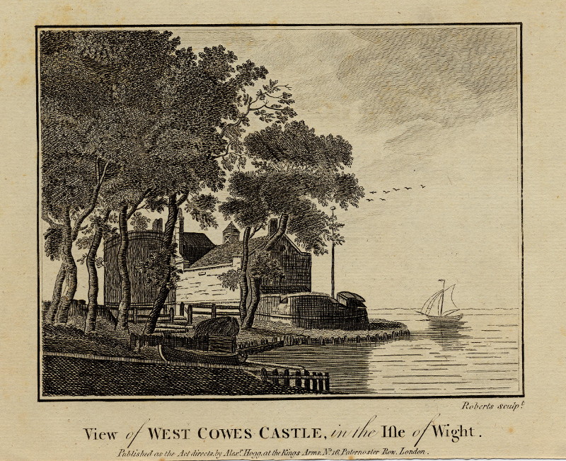 afbeelding van prent View of West Cowes castle, in the Isle of Wight van Roberts (Wight)