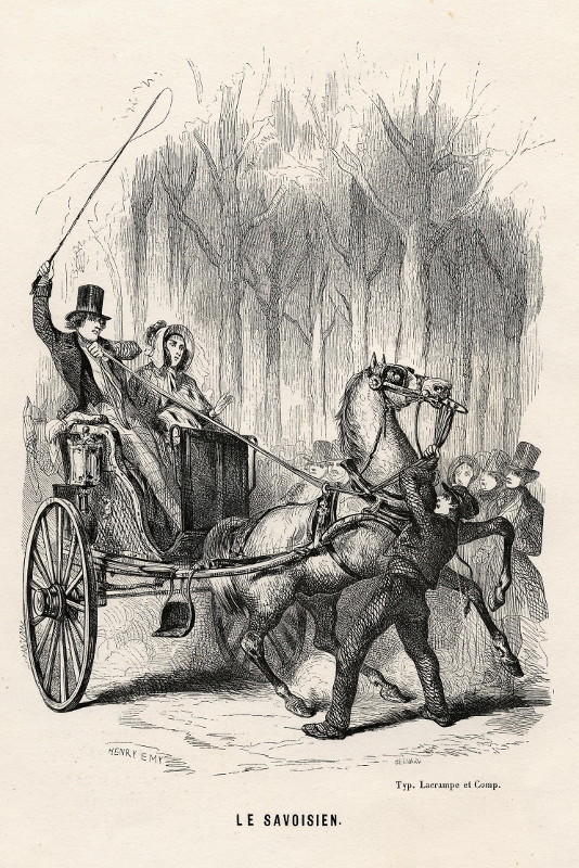 afbeelding van prent Le savoisien van Henry Emy, Bernard (Koets, Paard, )