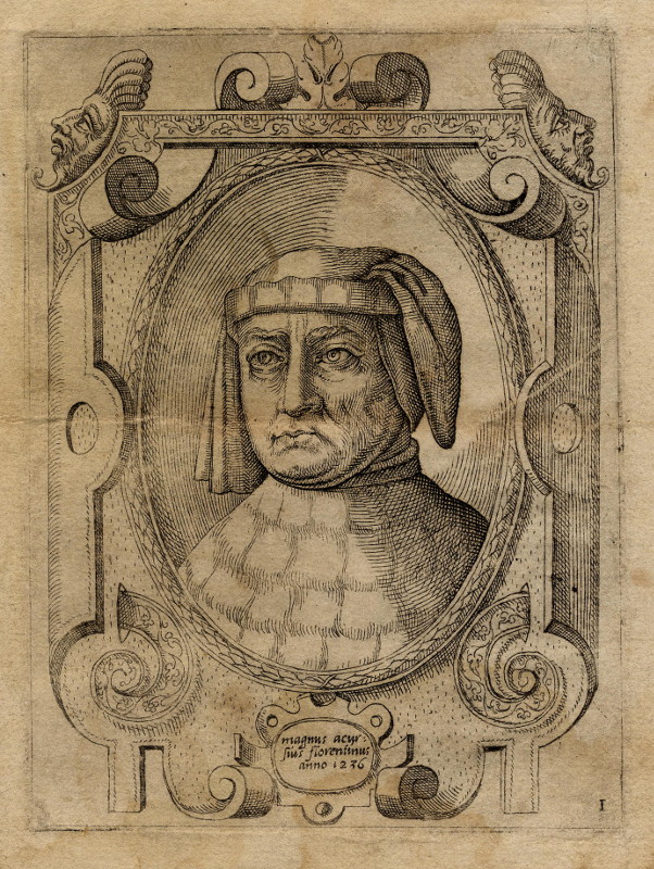 afbeelding van prent Magnus Accursius Florentinus anno 1236 van nn naar Enea Vico (wetenschappers, )