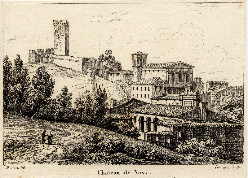 afbeelding van prent Chateau de Novi van Buttura, Lacauchie (Novi Ligure)