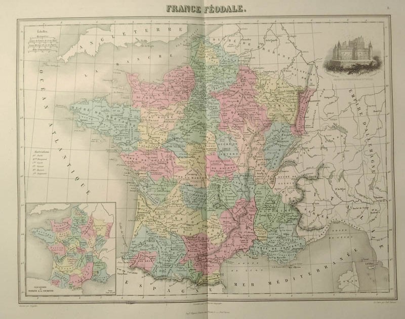 afbeelding van kaart France Féodale van Migeon, Sengteller, Desbuissons