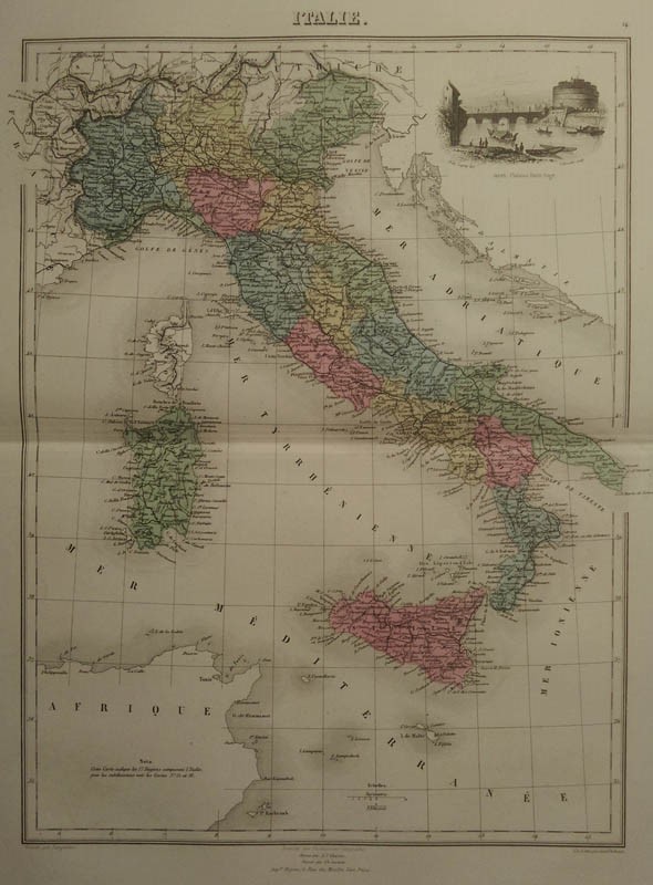 afbeelding van kaart Italie van Migeon, Sengteller, Desbuissons