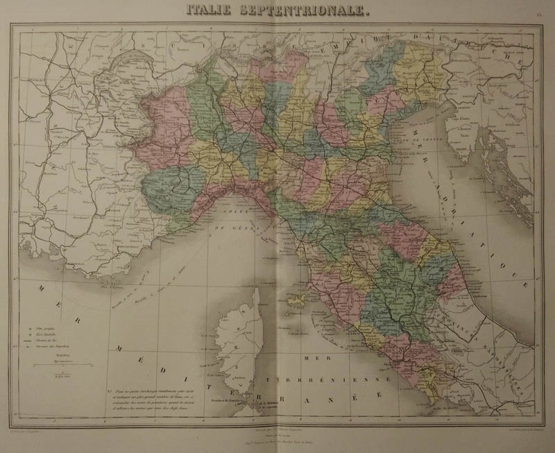 afbeelding van kaart Italie Septentrionale van Migeon, Sengteller, Desbuissons