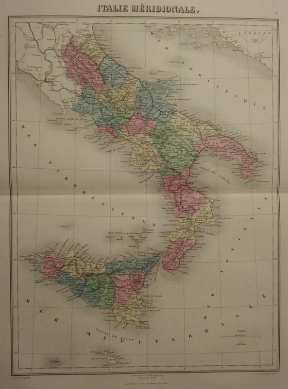 afbeelding van kaart Italie Méridionale van Migeon, Sengteller, Desbuissons