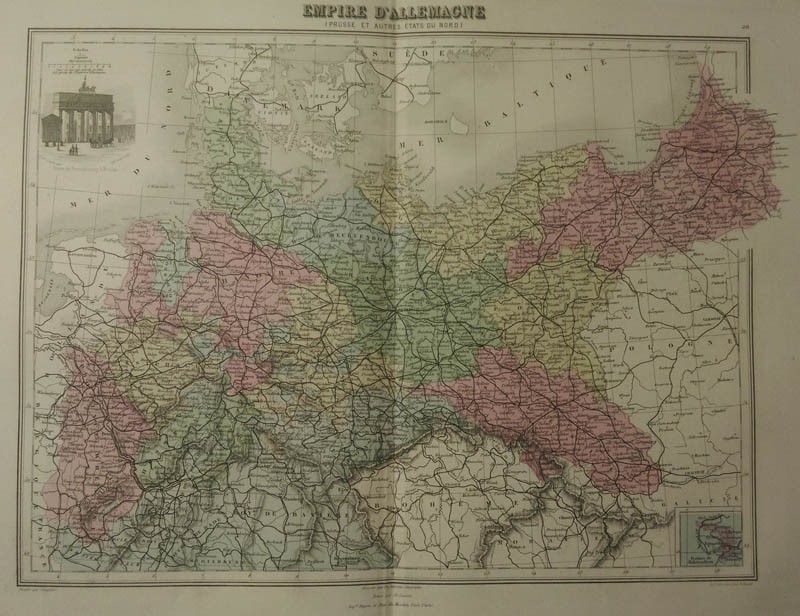afbeelding van kaart Empire d´Allemagne (Prusse et autres états du Nord) van Migeon, Sengteller, Desbuissons