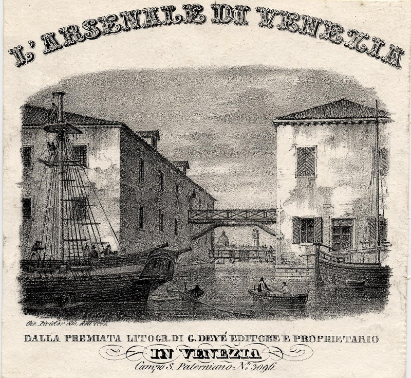 afbeelding van prent L´Arsenale di Venezia van Giovanni Pividor (Venetie, Venice)