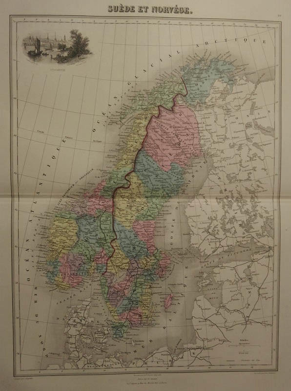 afbeelding van kaart Suède et Norvège van Migeon, Sengteller, Desbuissons