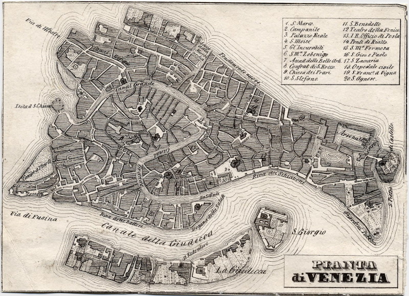 afbeelding van plattegrond Pianta di Venezia van nn (Venetie, Venice)