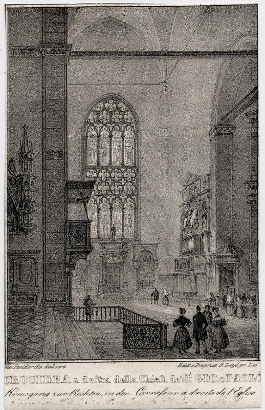 afbeelding van prent Crociera a destra della Chiesa de San Gio. e Paulo van Giovanni Pividor (Venetie, Venice)