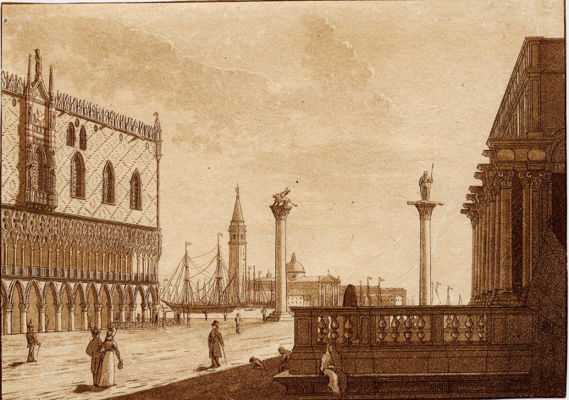 afbeelding van prent San Marcoplein in Venetië van nn (Venetie, Venice)