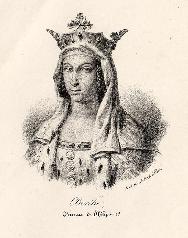 afbeelding van prent Berthe, Femme de Philippe 1e.  van Delpech (Adel, Vrouwen,)