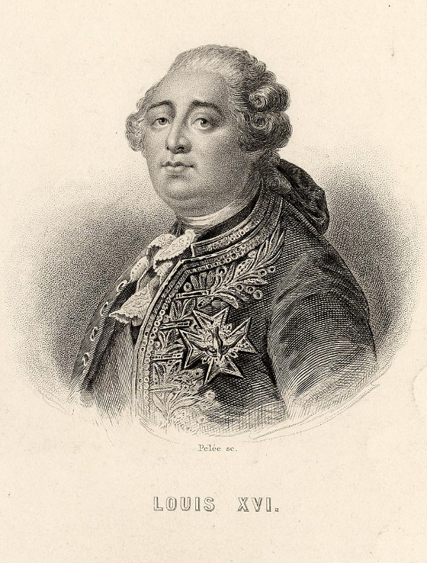 afbeelding van prent Louis XVI van Pierre Pelée (Adel, )
