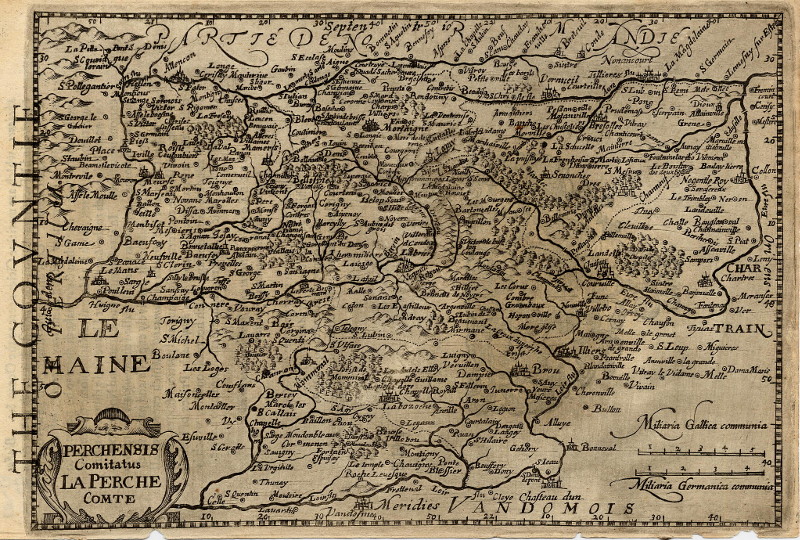 afbeelding van kaart The countie of Pertica; Perchensis Comitatus; La Perche Comte van Gerhard Mercator en Jodocus Hondius