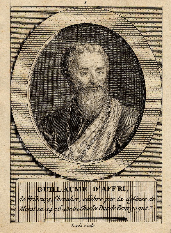 afbeelding van prent Guillaume D´Affri de Fribourg, Chevalier van Nicholas Joseph Voyez (Adel, )