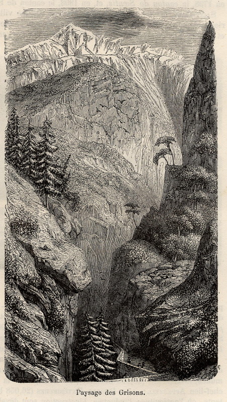 afbeelding van prent Paysage de Grisons van nn (Graubünden)
