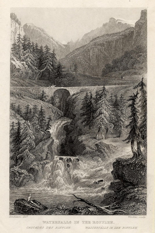 afbeelding van prent Waterfalls in the Rofflen van W. Tombleson, H. Winkles (Roffelen)