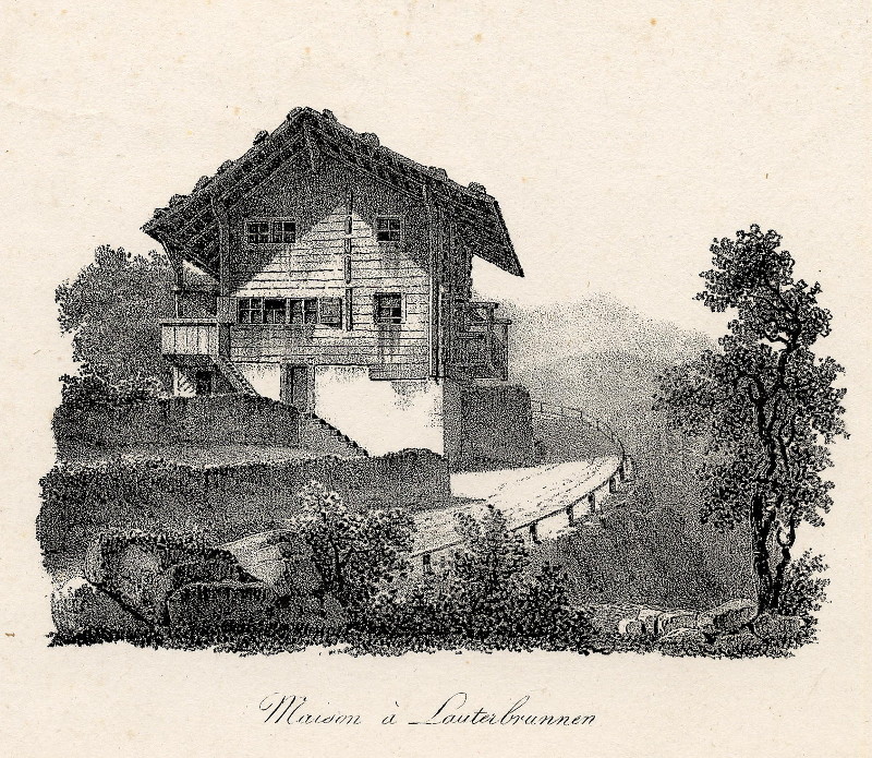afbeelding van prent Maison à Lauterbrunnen van nn (Lauterbrunnen)