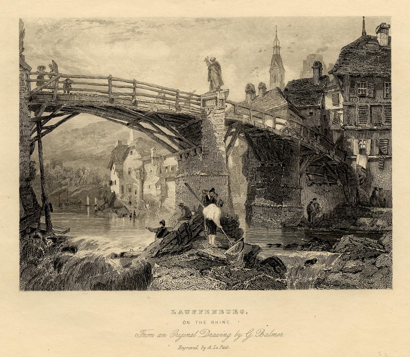 afbeelding van prent Lauffenburg on the Rhine van G. Balmer, A. Le Petit (Lauffenburg)