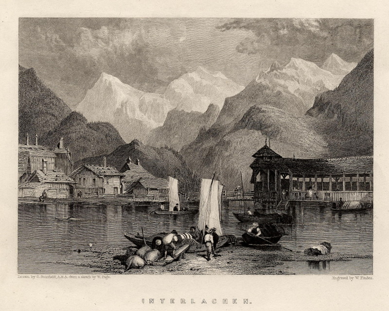 afbeelding van prent Interlachen van C. Stanfield naar W. Page, W. Finden (Interlaken)