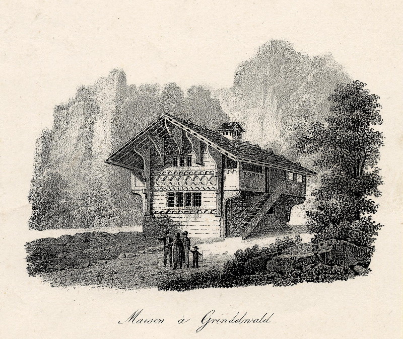afbeelding van prent Maison à Grindelwald van nn (Grindelwald)