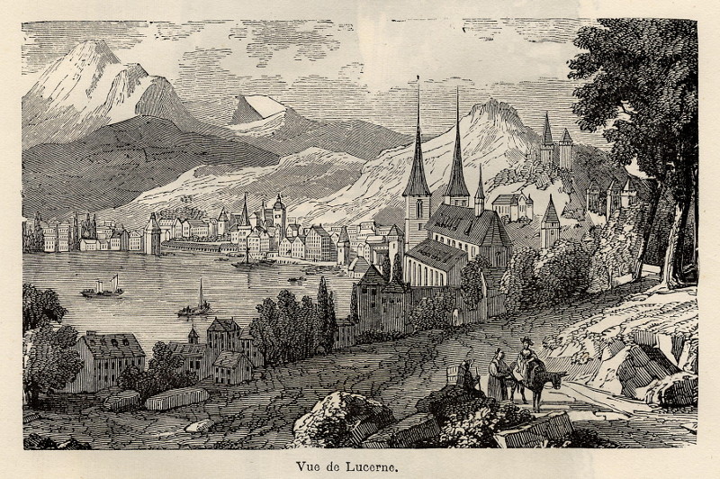 afbeelding van prent Vue de Lucerne van nn (Luzern)
