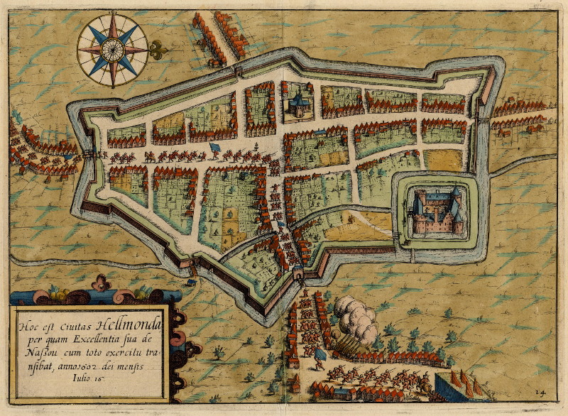 afbeelding van plattegrond Hoc est Civitas Hellmonda van Lambert Cornelisz, Ludovico Guicciardini (Helmond)