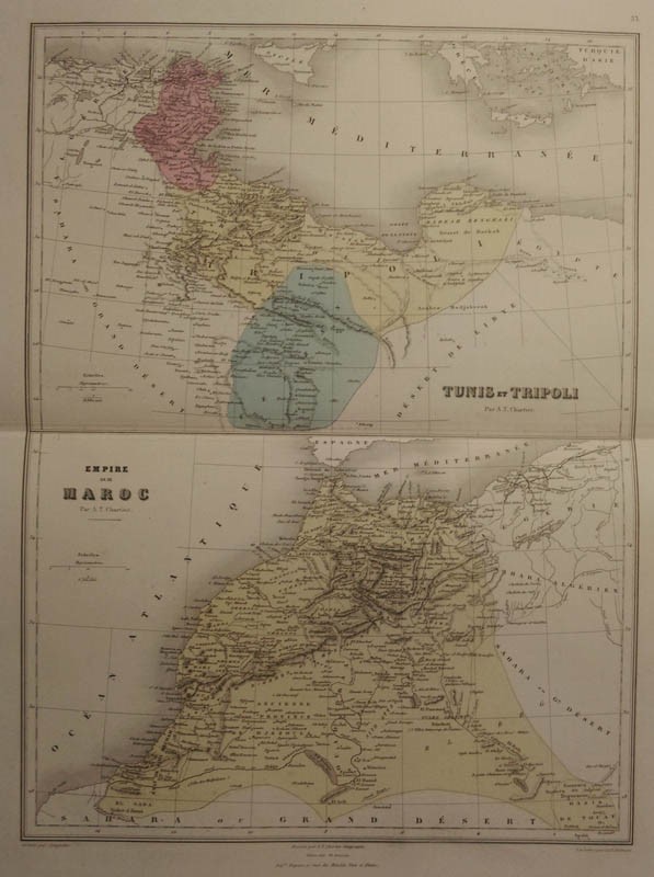afbeelding van kaart Tunis et Tripoli, Empire de Maroc van Migeon, Sengteller, Desbuissons