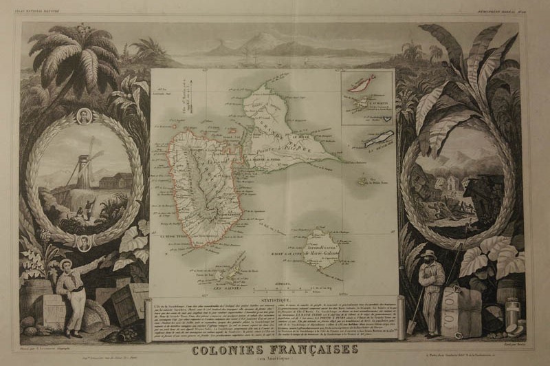 afbeelding van kaart Colonies Francaises (en Amérique) van V. Levasseu, Burty