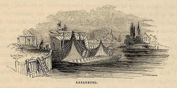 afbeelding van prent Lazaretto van W.H. Bartlett (Lazaretto)