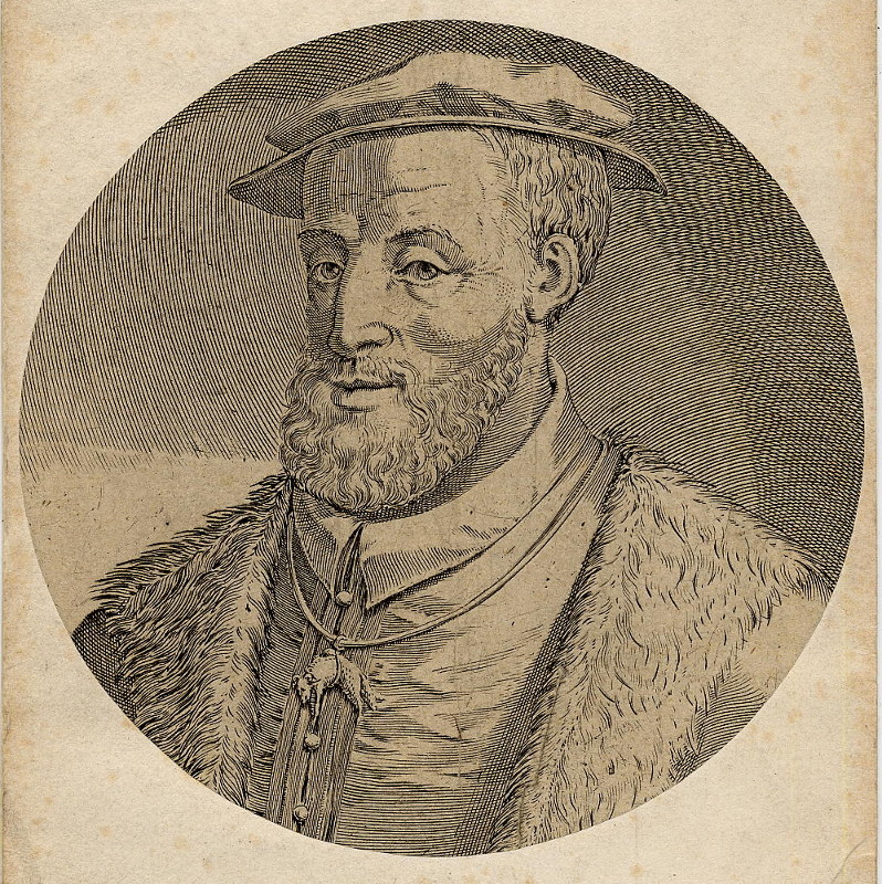 afbeelding van prent Karel V van Frans Hogenberg (Adel, )