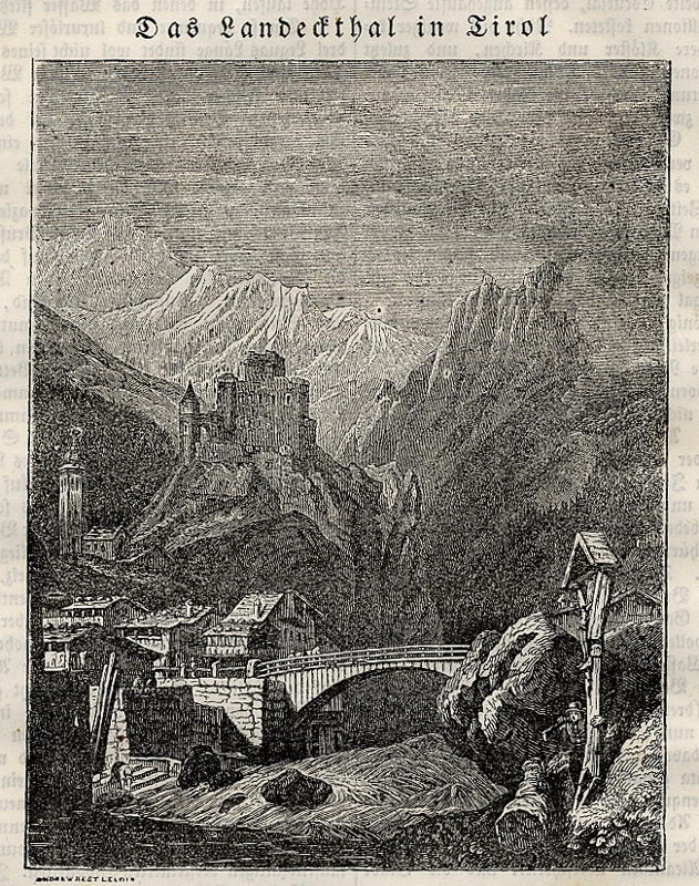 afbeelding van prent Das Landeckthal in Tirol van nn (Landeck)