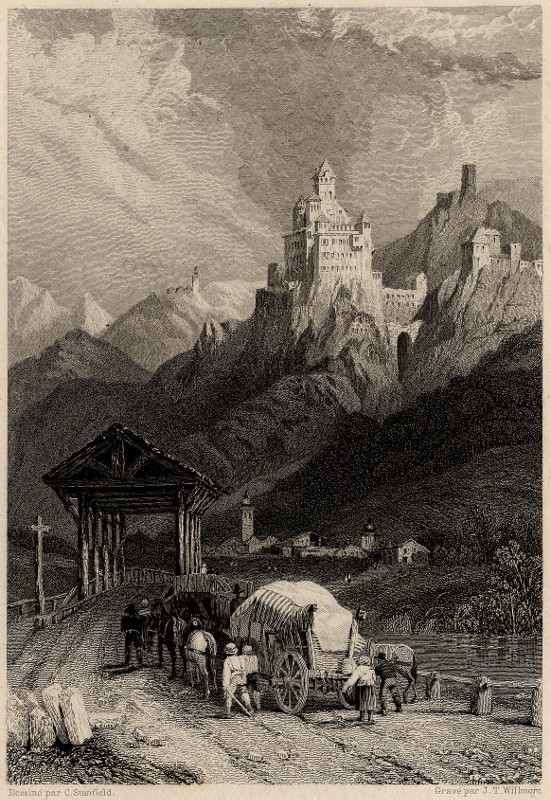 afbeelding van prent Château de Trostburg, Tyrol van C. Stansfield, J.T. Willmore (Ponte Gardena)