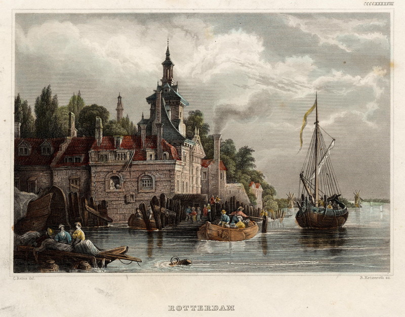 afbeelding van prent Rotterdam van B. Metzeroth, C. Reiss (Rotterdam)