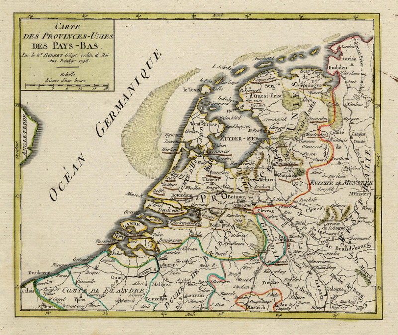 afbeelding van kaart Carte des Provinces-Unies des Pays-Bas van Robert Vaugondy