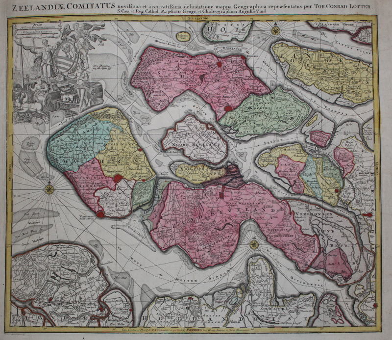 afbeelding van kaart Zeelandiae Comitatus novissima et accuratissima delineatione mappa Geographica van Tob. Conrad Lotter