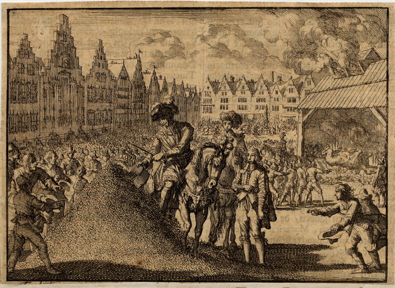 afbeelding van prent Grote Markt te Frankfurt am Main tijdens de kroning van keizer Ferdinand II, 1619 van Jan Luyken (Frankfurt am Main)
