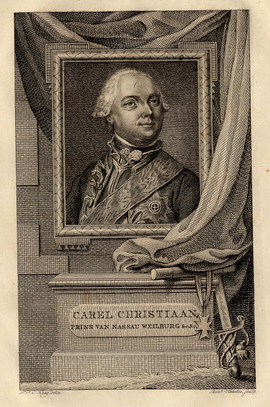 afbeelding van prent Carel Christiaan, Prins van Nassau Weilburg &c &c van F. Haag, R. Vinkeles (Adel, )