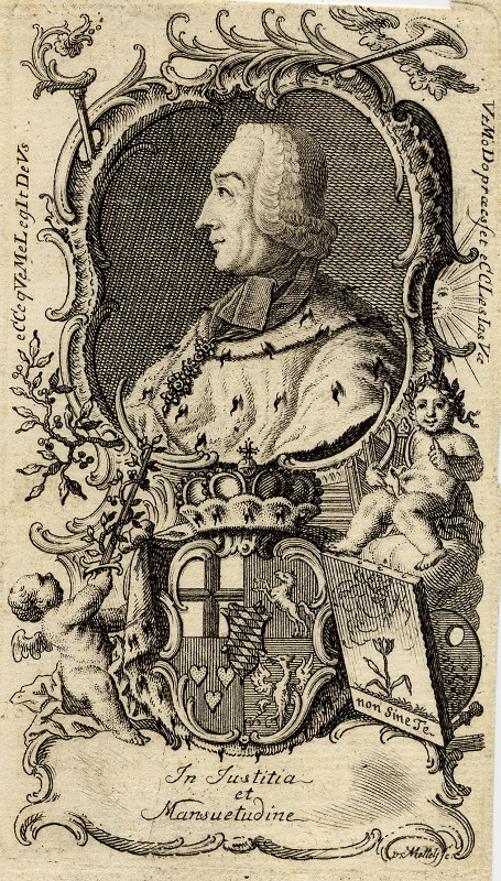 afbeelding van prent Maximiliaan Frederik van Beieren van Mettel (Adel, )