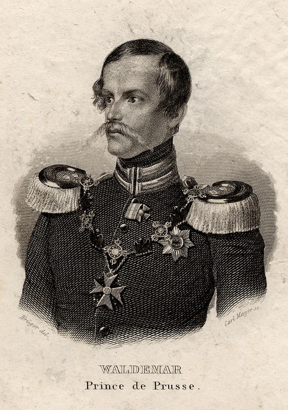 afbeelding van prent Waldemar, Prince de Prusse van C. Mayer naar Krüger (Adel, )