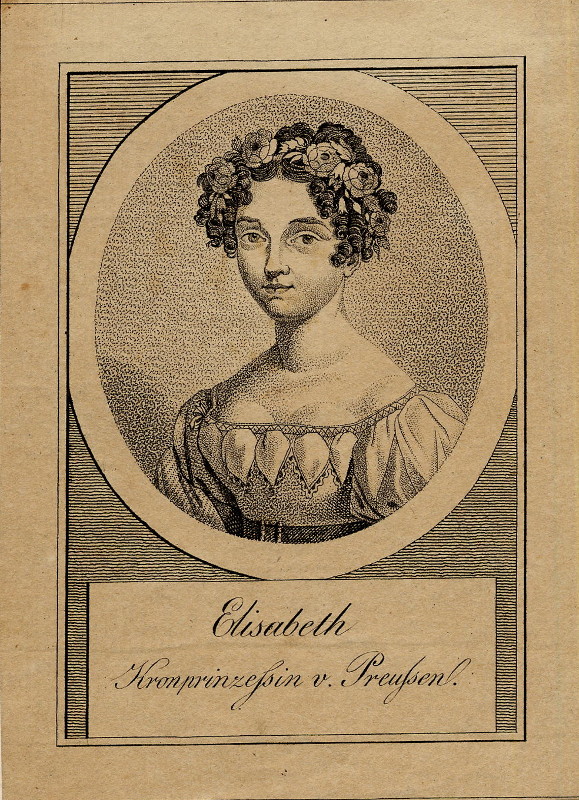 afbeelding van prent Elisabeth, Kronprinzessin von Preussen van nn (Adel, Vrouwen,)