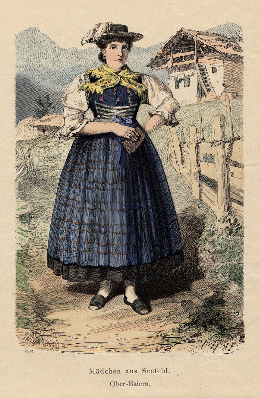 afbeelding van prent Madchen aus Seefeld, Ober-Baiern. van F.L.M., C. R.